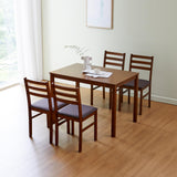 Livinia Seattle 5-Piece Wooden Dining Table Set for 4, Modern Farmhouse Kitchen Dining Room Set with Solid Wood Ladder Back Chairs for Small Space (Antique) Livinia