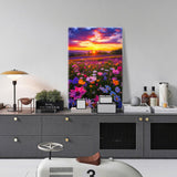 JOOZ Flowers Paint by Numbers Kit for Adults with Frame, Paint by Number with Easel, Adults Paint by Number Kits Framed Canvas, DIY Sunset Oil Painting Kit for Home Wall Decor 8 x 12 Inch JOOZ