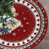 Christmas Tree Skirt 48 Inches, Red and Green Xmas Tree Mat with Winter Snowflake for Christmas Decorations Holiday Party Indoor Outdoor Home Decor (Red and Green) BULINGLY