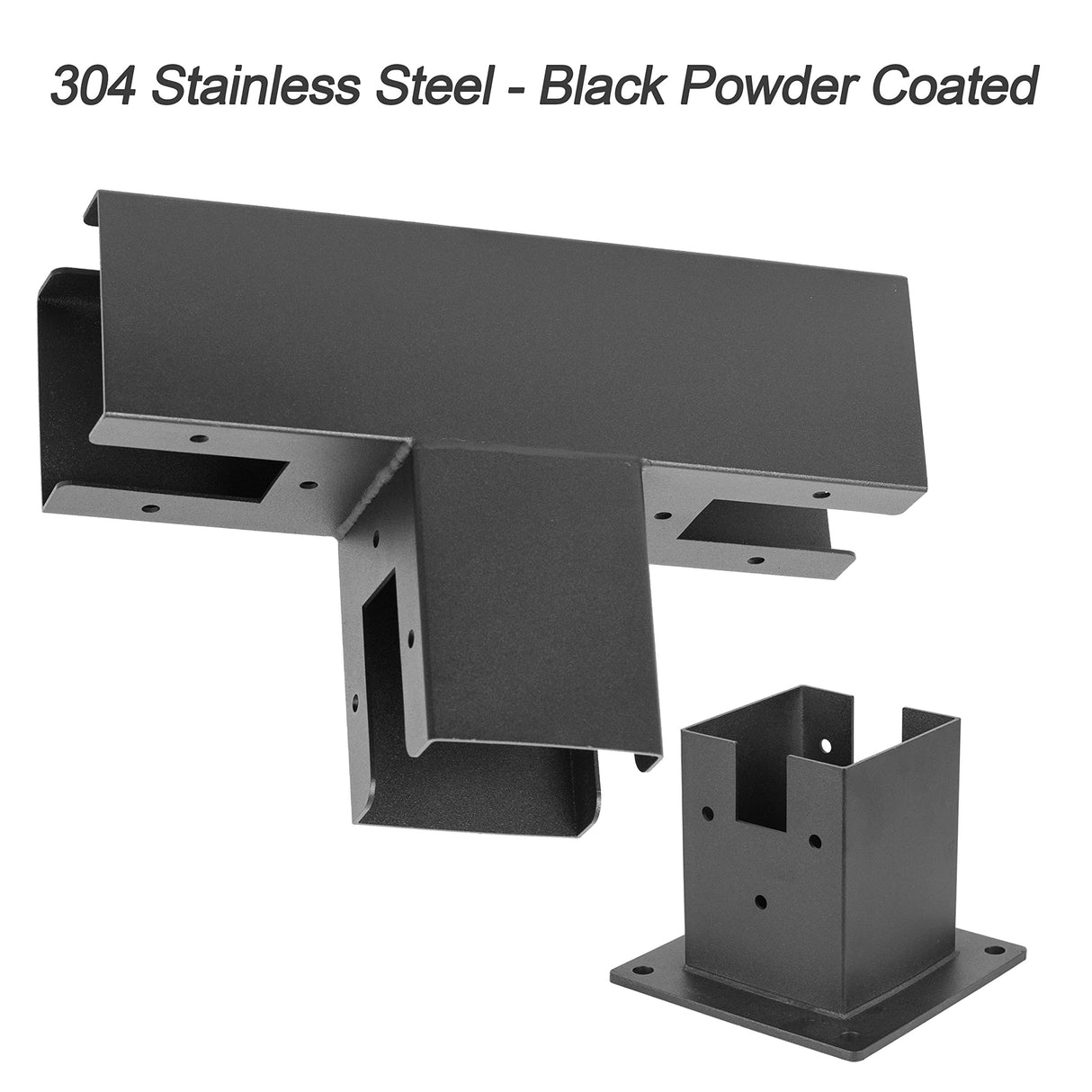 Meruzy Pergola Bracket Kit,3-Way Stainless Steel Pergola Elevated Wood Stand T Brackets & Post Base Brackets for 4" x 4" (Actual 3.5" x 3.5") Wood Beams Lumber Meruzy