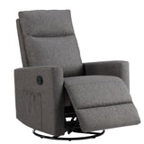 Sweetcrispy Recliner Chair, 360 Swivel Rocker Chair for Adults, Glider Rocker Recliners, Nursery Chairs for Living Room, High Back, Upholstered Deep Seat, Grey Sweetcrispy
