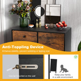 Tangkula Storage Cabinet with 3 Drawers and Door Cabinet, Industrial Wood Accent Cabinet with Adjustable Shelf, Retro Farmhouse Sideboard Buffet Cabinet for Kitchen Living Room (Industrial) Tangkula