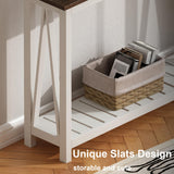 ChooChoo Farmhouse Console Table, Rustic Vintage Narrow Sofa Table for Entryway, Living Room, Hallway, 40 White ChooChoo