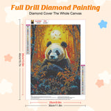 RICUVED Diamond Art Painting Kits for Adults, Panda Diamond Painting Kits 5D Animal Diamond Art Kit for Beginner, Diamond Painting Full Round Drill Art and Crafts for Gift Decor 30x40cm RICUVED