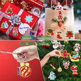 Hungdao 64 Pcs Diamond Art Christmas Ornaments Kits Christmas Crafts for Adults Diamond Gem Art Winter Hanging Ornaments 5d DIY Painting Keychains Xmas Crystal Tree Snowman Home Decor(Classic Red) Hungdao