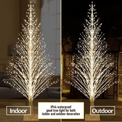 IJG 7FT Lighted Birch Tree 1000 LED Warm White Lights with Twinkle Lights，LED Artificial Tree Light for Indoor Outdoor Home Festival Wedding Party Christmas Decorations