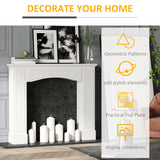 HOMCOM Modern Fireplace Mantel, Surround Mantels for Fireplace with Decorative Pattern Interior Width 29" White HOMCOM