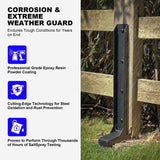 AKINGKONG Thicker Steel Fence Post Repair Kit, Anchors Ground Spikes, Decking Posts, Support Garden Broken 4x4/6x6 Wood Fence Post Stakes (Thicker 11-Gauge, 4 Pack/Black) akingkong