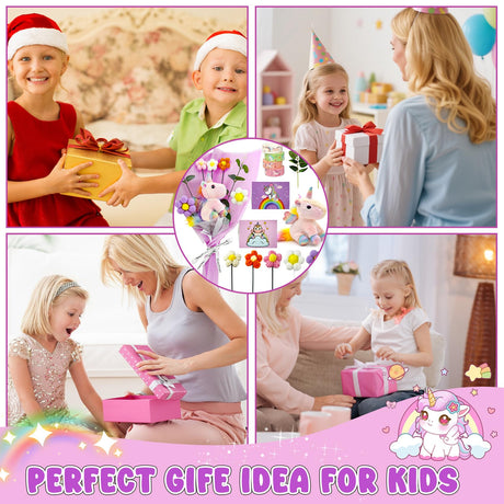 YOFUN Unicorns Gifts for Girls - Create Your Own Unicorn Flower Bouquet Craft Kit, DIY Toys for Girls Ages 6-12, Graduation & Birthday Gift Ideas for Daughter, Niece, Granddaughter (Unicorn) Y YOFUN