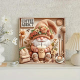 LWZAYS Gnome Diamond Art Kits for Adults, Coffee Drinks Diamond Painting Art Kits for Beginner, DIY 5D Full Drill Crystal Rhinestone Round Gem for Home Wall Decor 14x14 Inch LWZAYS