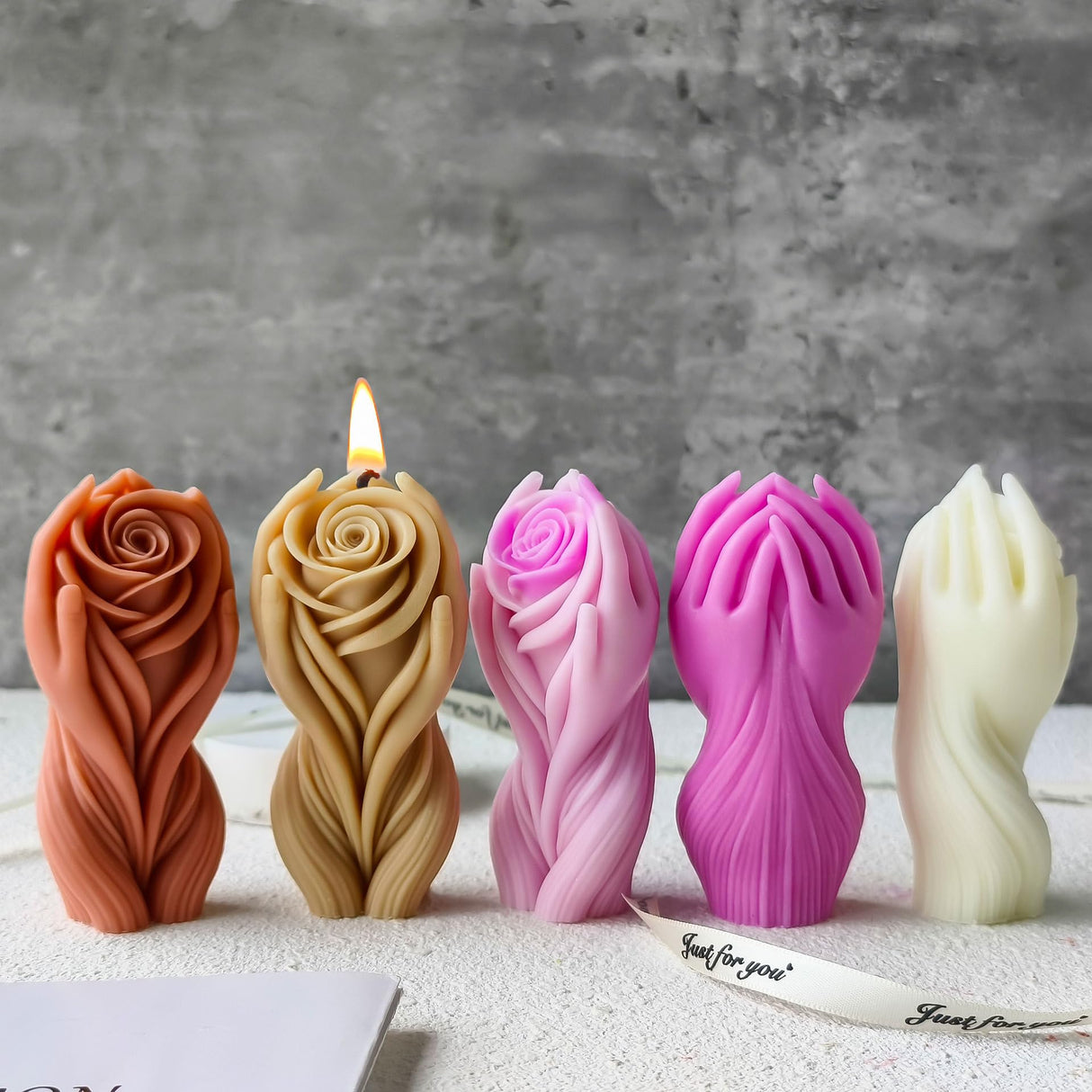 Flower Body Candle Resin Mold - Resin Casting Silicone Molds for Home Decor & Candle Making Wave Spiral Mold ESEDAGE