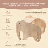 DyPinYise Wooden Step Stool for Kids, Toddler Step Stool of Elephant Shape Two Step Children's Stool for Bathroom Sink, Kitchen, Bedroom, Potty Training DyPinYise