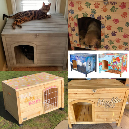 Petsfit Large Cat Litter Box Furniture Hidden,No Tools Required Assembly,Cat Washroom Furniture with Top Opening,Wooden Pet House End Table,Folding Litter Box Enclosure,35.5L x 23.5W x 27H in - WoodArtSupply