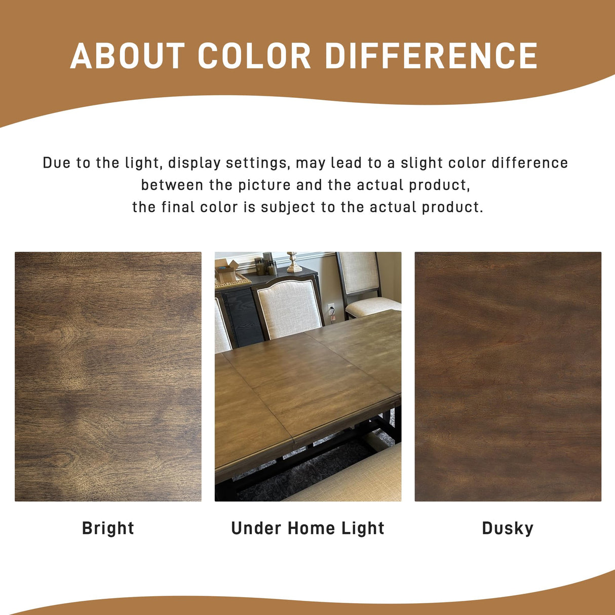 6-Piece Dining Table Set, 60inch to 78inch Extendable Wood Dining Table with Removable Leaf, Kitchen Table Set with 4 Upholstered Side Chair and Bench, Dining Table Set for 6 (Brown) THINK 30