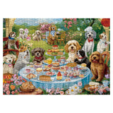 Funny Dog Puzzles for Adults, Dog Jigsaw Puzzle 1000 Piece, Picnic Puppy Food Puzzles (19.7 * 27.6 inches) IdeaBazar