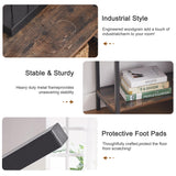 VECELO Corner Cabinet Table with 3 Tier Open Shelf, Multipurpose Display Organizer Storage Stand, for Small Space Living Room Home Office Kitchen, Brown VECELO