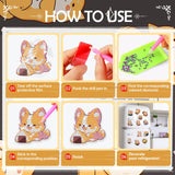 INCOK Corgi Refrigerator Diamond Art Magnets - 12 PCS Japanese Food Diamond Art Magnet Kit Cute Animal Gem Art Fridge Stickers Set Home Decor Birthday Festival Gift for Adults Beginners INCOK