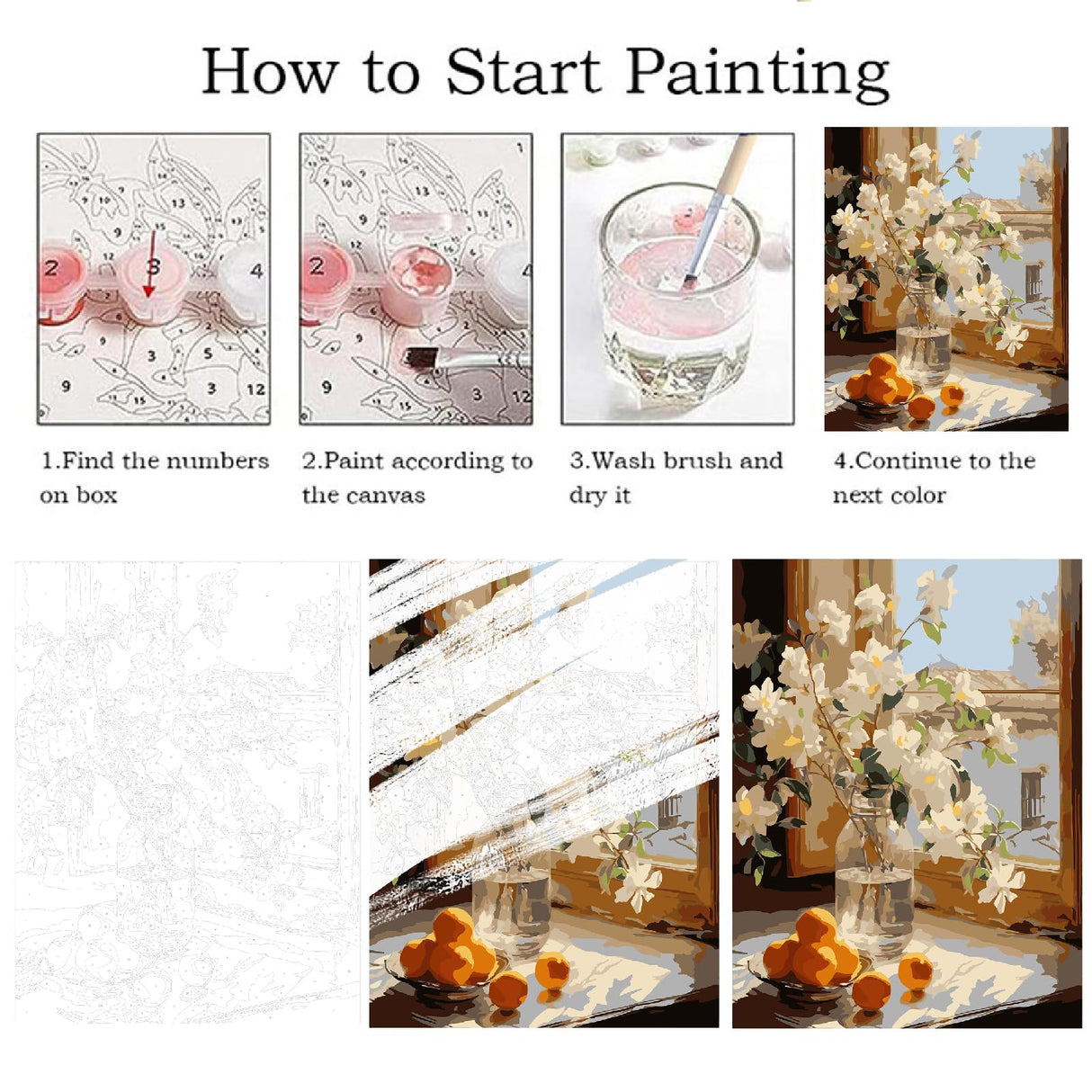 ZRIZQ Paint by Numbers for Adults Beginners,Flowers Adult Paint by Number Kits on Canvas,Paint by Numbers for Home Wall Art Decor 16x20 Inch（Without Frame） ZRIZQ