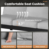 Solaste Outdoor Footstools Patio Ottoman Set of 2, Aluminum All-Weather Outdoor Footrest Seat with Removable Cushions, Patio Furniture Ottomans for Garden, Backyard, Poolside-Grey Solaste