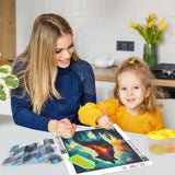 DPHERO DIY Wolf Diamond Painting Kits for Beginners Adults,5D Starry Sky Diamond Art Kits,Round Full Drill Forest Diamond Painting Art,DIY Painting by Numbers Diamond Art Painting 12x12 inch DPHERO