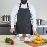 Restaurantware 32 x 26 Inch Cooking Apron 1 Flame Retardant Chef Apron - Adjustable Neck Straps For Men And Women Black Cotton Kitchen Apron Grill Bake Or Paint Durable Restaurantware