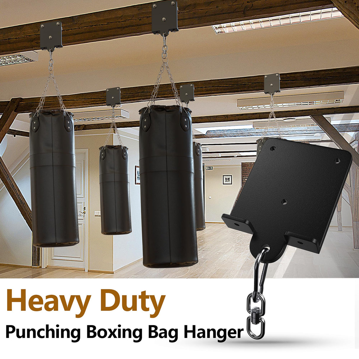 1200lb Heavy Punching Boxing Bag Hanger, 360° Beam Punching Bag Hanger, Rafter Heavy Bag Mount Hook, Punching Bag Mounting Bracket, Rotation Wall Ceiling Mount Bracket for Muay Thai,Yoga Swing,Hammock AIYOTAR