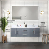 Bell+Modern Sonoma 60 in. W x 22 in. D Dark Grey Double Bath Vanity and Carrara Marble Top Bell+Modern