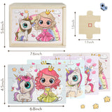 TOYLI 4-in-1 Princess Jigsaw Puzzles for Kids, Wood Puzzles for Kids Ages 3-5 48 Piece Wooden Puzzles for Toddlers 3-5, Wooden Puzzles for Toddlers, Essential Skills Gift for Girls Princesses TOYLI