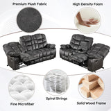 HAOMARKETS Power Recliner Chair with Massage and Heat, 41" Wide Electric Reclining Chairs with USB Port, Breathable Fabric Overstuffed Reclining Sofa for Living Room,Grey HAOMARKETS
