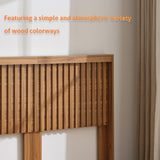 UEV Headboard with Light Elegant Wood Design, 81.5 Inch Wide Headboard Only, Modern Farmhouse, Fluted Panel, Wall Mounted, Wingback Headboard (Wooden,King) UEV