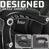 Vonesse Gaming Chair, Computer Chair Fabric with Pocket Spring Cushion, Office Chair with Footrest and Massage Lumbar Support, Reclining Gaming Chairs for Adults 250LBS (Black) Vonesse