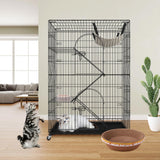 VEVOR Cat Cage Indoor Catio Cat Enclosure, Large Cat House on Rotating Wheels, 4-Tier Pet Playpen, Cat Crate Cat Kennel, 35.4" L x 23.6" W x 51" H VEVOR