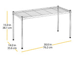 Whitmor Wire Shelving Unit, Metal Storage Shelves, Durable Heavy Duty Shelf, Easy Assembly for Pantry, Kitchen, Garage, Plant, 14" x 30" x 15" Whitmor
