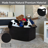 Goodpick Large Blanket Basket Living Room, 21.6" x 14.9" x 11.8" Woven Storage Basket for Blankets, Toys, Rectangle Rope Dirty Clothes Baskets for Nursery, Bedroom, Black Goodpick