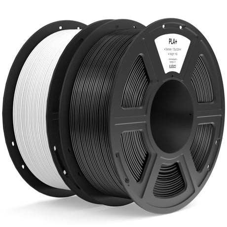 ELEGOO PLA+ Filament 1.75mm Black & White 2KG, High Toughness PLA Plus 3D Printer Filament Dimensional Accuracy +/- 0.02mm, 2pcs 1kg Spool(2.2lbs) for Most FDM 3D Printers ELEGOO