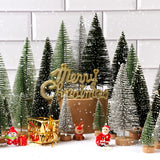30Pcs Christmas Decorations Mini Christmas Trees, Artificial Christmas Tree Bottle Brush Trees with Wooden Base for Christmas Decor Christmas Party Home Table Craft hatisan