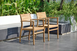 Amazonia Fairview 9 Piece Teak Double Extendable Oval Dining Set Amazonia