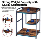 Fannova 22 x 18 Inch Large Printer Stand, Mobile Printer Table with Wheels for Home Office Storage and Organization, PC Tower Stand, Host Computer Cart, Shelf for Desktop CPU Shredder - Rustic Brown Fannova