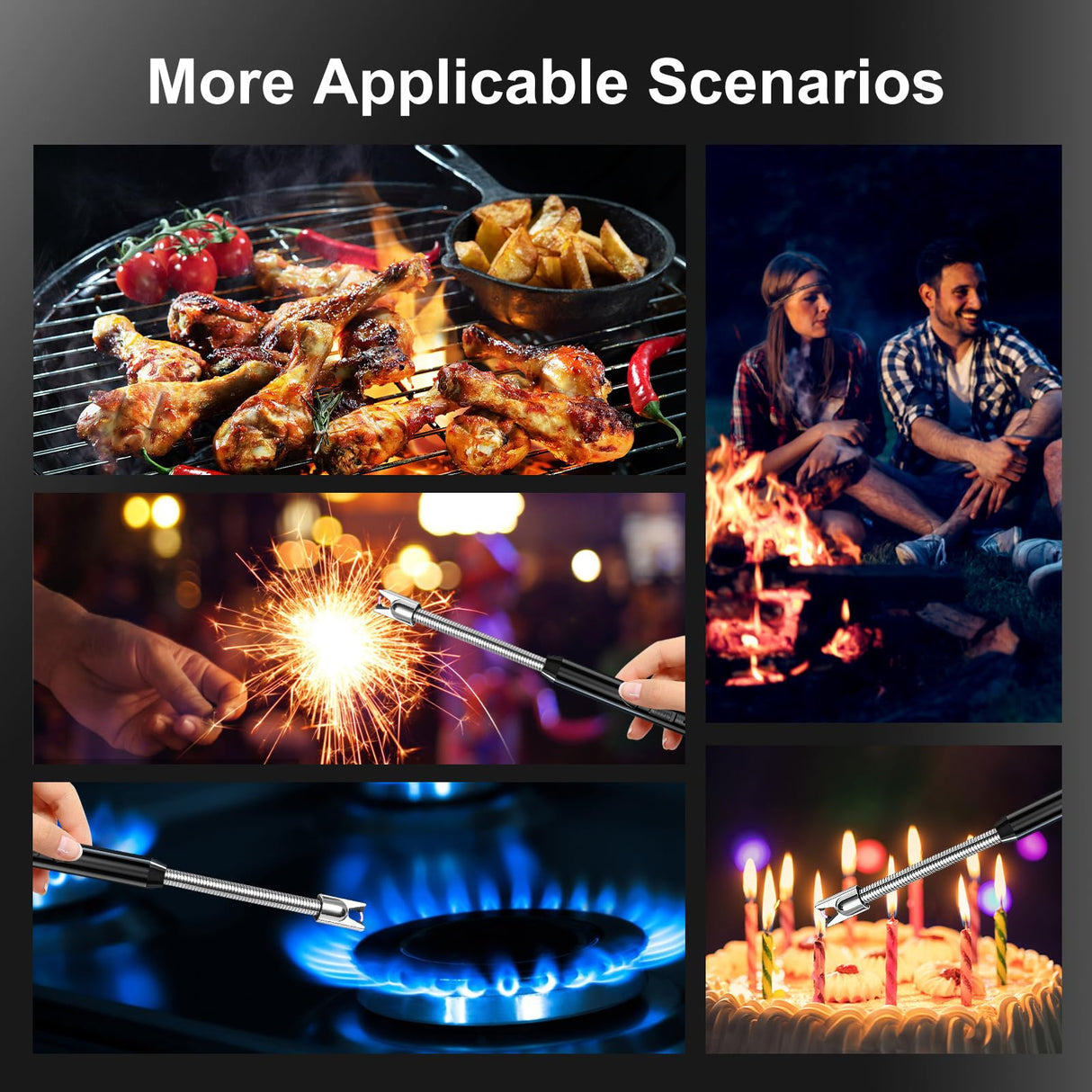 2 Pack Plasma Arc Electric Lighters Rechargeable - USB Long Reach for Scented Candles, BBQ Grill &Camping - Windproof Design Lighters KTEBO