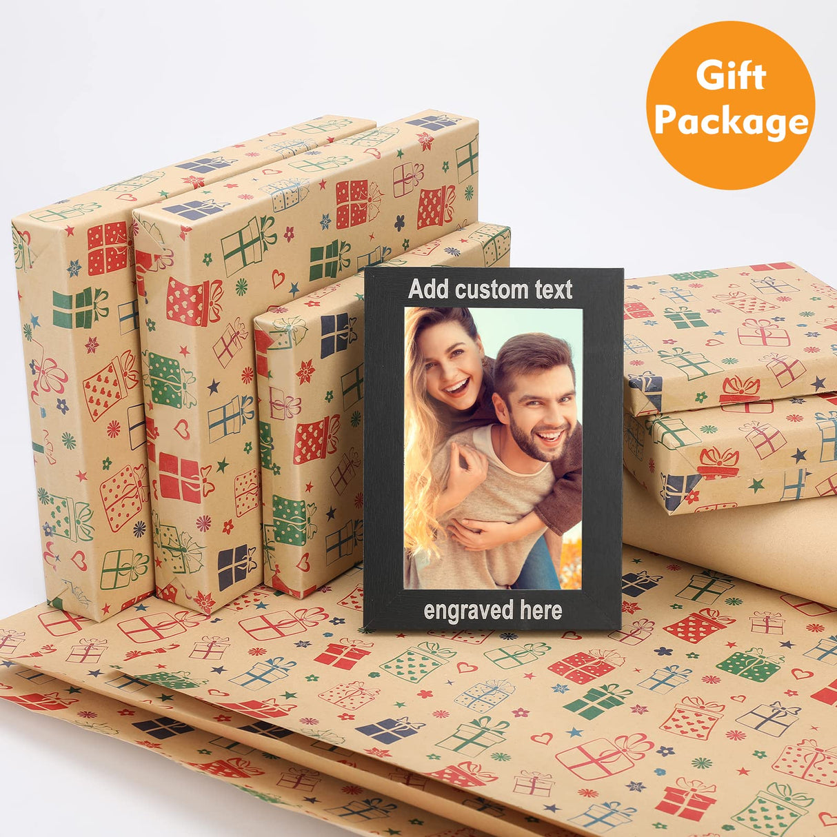 Personalized Picture Frame, Custom Picture Frames, Wooden Customized Photo Frame, Hanging/Tabletop Engraved Picture Frame, Personalized Add Your Custom Text Photo Picture Frame (4x6-Inch) Pesccygne