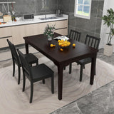 Giantex Farmhouse Dining Chairs Set of 4, Modern Kitchen Chairs w/Rubber Wood Legs & Curved Backrest, Ladder Back Diner Chairs, Wooden Side Chairs for Study, Dining Room, Load 400 LBS, Black Giantex