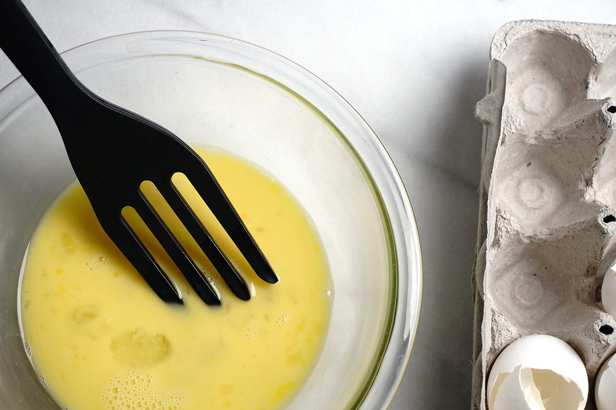 RSVP International (EFF-TQ) Silicone Flexible Fork, Black, 11" | Mixes Ingredients, Mashes Food, Whisks Eggs, & More | Dishwasher Safe & Heat Resistant | Baking, Serving, Mixing Made Easy RSVP