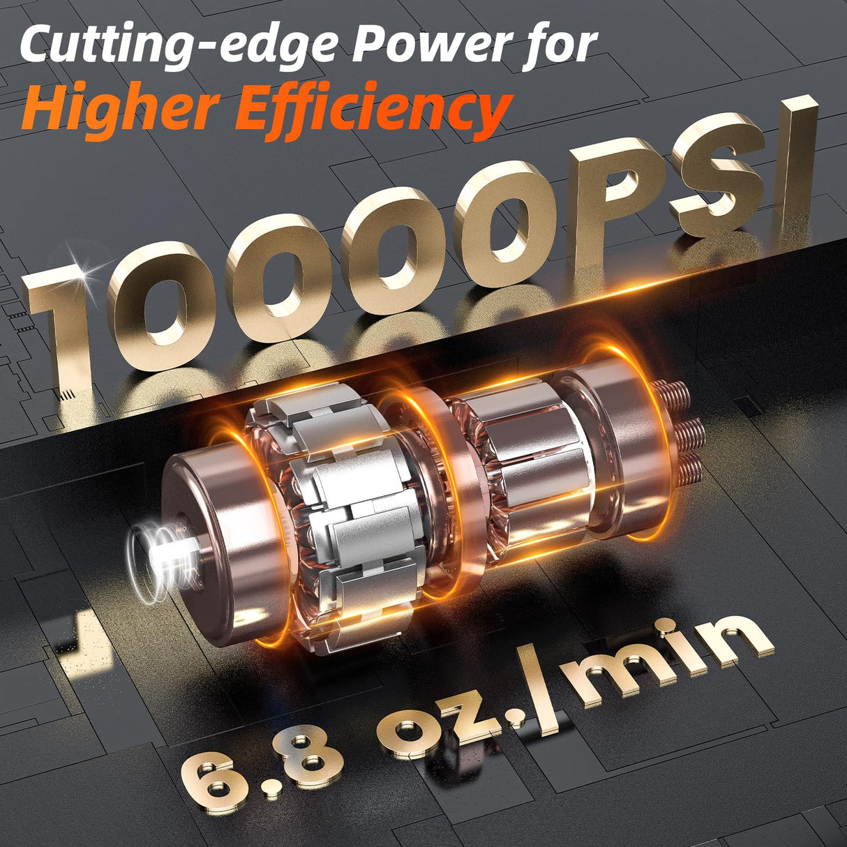 olmlmo Grease Gun, High-Efficiency Electric Grease Gun Kit, 10000 PSI Cordless Grease Gun with 2*2.0AH Batteries and Charger, 6.8 oz/min Battery Powered Grease Gun for Equipment Operators and Farmers olmlmo