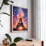 SKRYUIE Paint by Numbers Kit for Adults Beginner Paris Tower, Acrylic Fireworks Oil Painting by Numbers Kits with PaintBrushes Paintwork Art Crafts Canvas for Home Decor 16x20 inch / 40x50 cm SKRYUIE