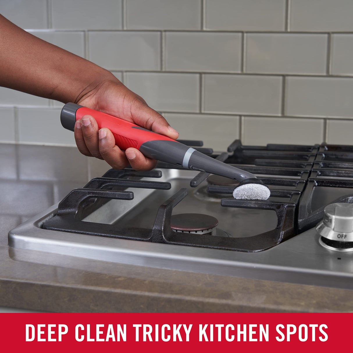 Rubbermaid Reveal Power Scrubber 18-Piece Kit, Cordless Electric Battery Powered Scrub Brush, Water Resistant, for Home/Kitchen/Bathroom/Grout/Tile/Shower/Tub Rubbermaid