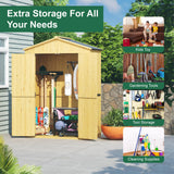 IWDOO Outdoor Storage Shed, 76'' Outdoor Shed Storage Cabinet, Garden Shed, Wood Tool Shed with Lockable Doors and Floor, Waterproof Roof for Yard, Patio, Deck, Porch, Lawn IWDOO