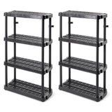 Gracious Living 4 Shelf Adjustable Height Medium Duty Storage Unit 14 x 32 x 54.5" Organizer for Home, Garage, Basement, & Laundry, Black (2 Pack) Gracious Living