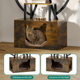 YITAHOME Tall Bookshelf with LED Light, Artistically Designed Tree Bookshelf with Cats Litter Box, 8-Tier Unique Bookshelves Corner Display Shelf for Home Office, Bedroom YITAHOME