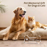 Cynlsum Pet Memorial Ornament Remembrance Gifts Loss of Dog Cat Sympathy Gift Crystal Bone Shape Decor Ornament for Dogs Puppy Keepsake Cynlsum