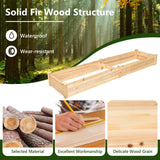 COSTWAY Raised Garden Bed, Wooden Planter Box Stand for Vegetables, Fruits, Herbs, Flowers, Garden Planting Bed Kit for Outdoor, Backyard, Patio, Lawn, 91" x 24" x 9" COSTWAY